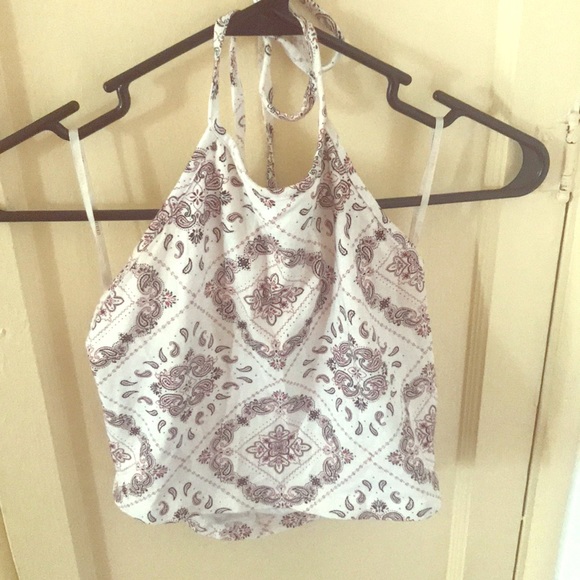 Print crop halter top - Picture 1 of 1